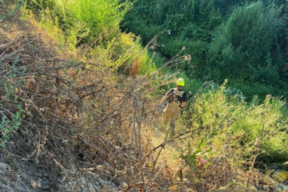 Bursa'da şarampole yuvarlanan kadın motosikletçi yaralandı