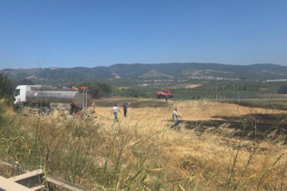 Bursa'da otluk alanda korkutan yangın