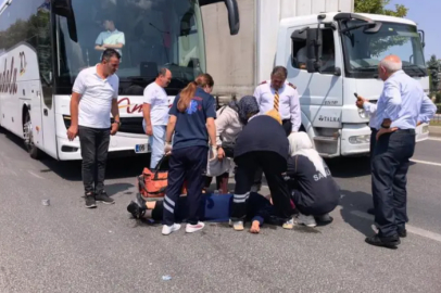 Bursa'da yolcu otobüsünün çarptığı kadın ağır yaralandı