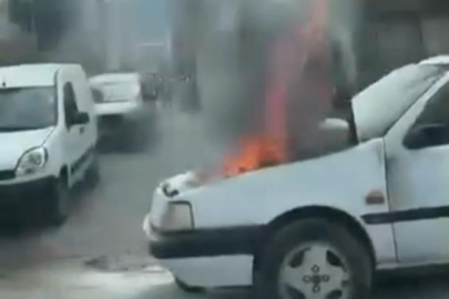 Bursa'da otomobil alevlere teslim oldu