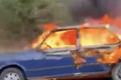 Bursa'da otomobil alevlere teslim oldu