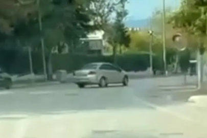 Bursa'da otomobille drift yapan sürücü kameraya yansıdı