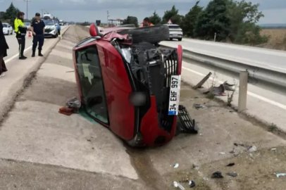 Bursa'da kanala uçan otomobilin sürücüsü yaralandı