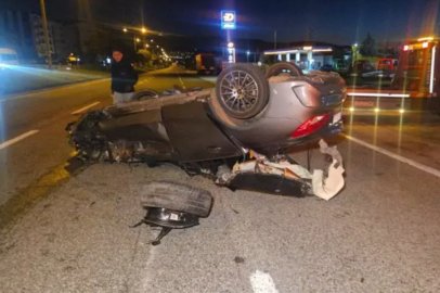 Bursa'da kaza yapan otomobil takla attı: 1’i ağır 3 yaralı