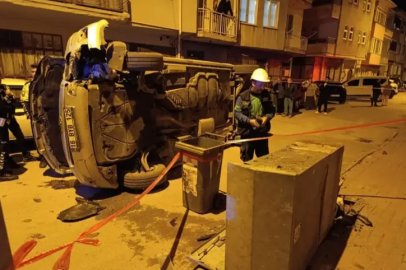 Bursa'da minibüsü devirdi, arkasına bakmadan kaçtı