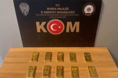 Bursa'daki operasyonda 10 kilo külçe altın ele geçirildi