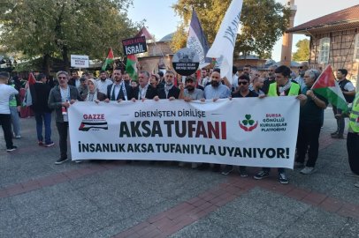 Bursa'da Filistin'e destek yürüyüşü düzenlendi