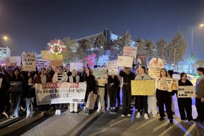 Bursa'da  sevgilisi tarafından öldürülen Gökçe için yürüyüş düzenlendi