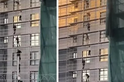 Bursa'da metrelerce yükseklikte canlarını hiçe saydılar