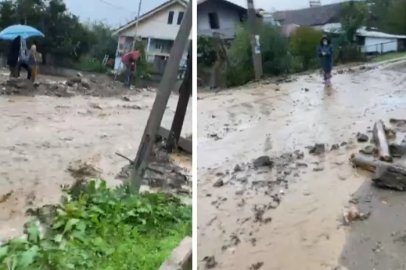 Karacabey'de dere taştı, ekipler alarma geçti