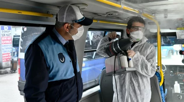 Ankara'da 2 bin 56 dolmuşta virüs temizliği