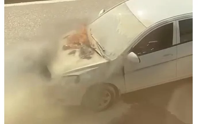 Bursa'da seyir halindeki otomobilde yangın çıktı