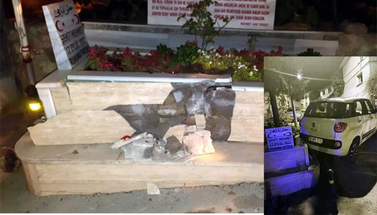 Bursa'da otomobiliyle şehit mezarına çıktı, aracını bırakıp kaçtı