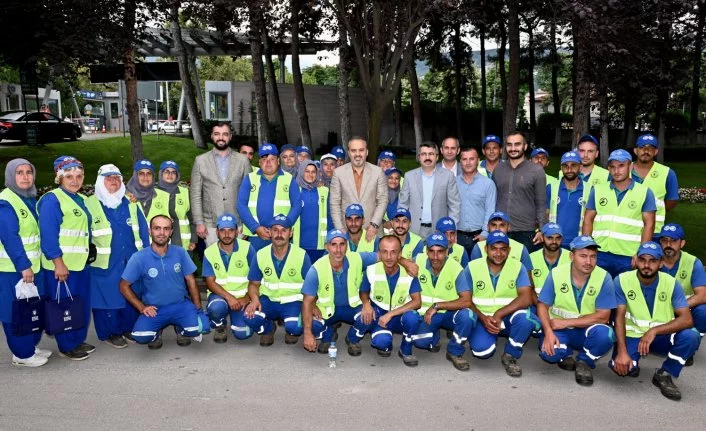 Bursa'yı yeşillendiren ekiple bayramlaşma