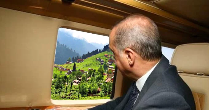 Cumhurbaşkanı Erdoğan, Kaçak Yapıların Yıkılacağı Ayder'i Havadan İnceledi