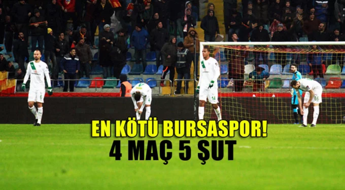 En kötü Bursaspor! 4 maçta 5 şut