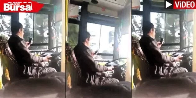 Otobüs kullanırken telefonuyla oynayan şoför adliyede